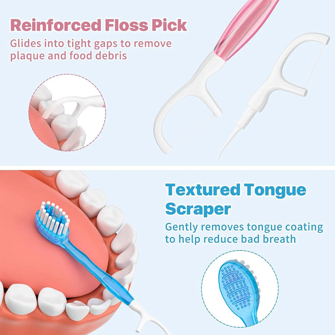 Disposable Toothbrushes Pre-Pasted No-Rinse Set of 16