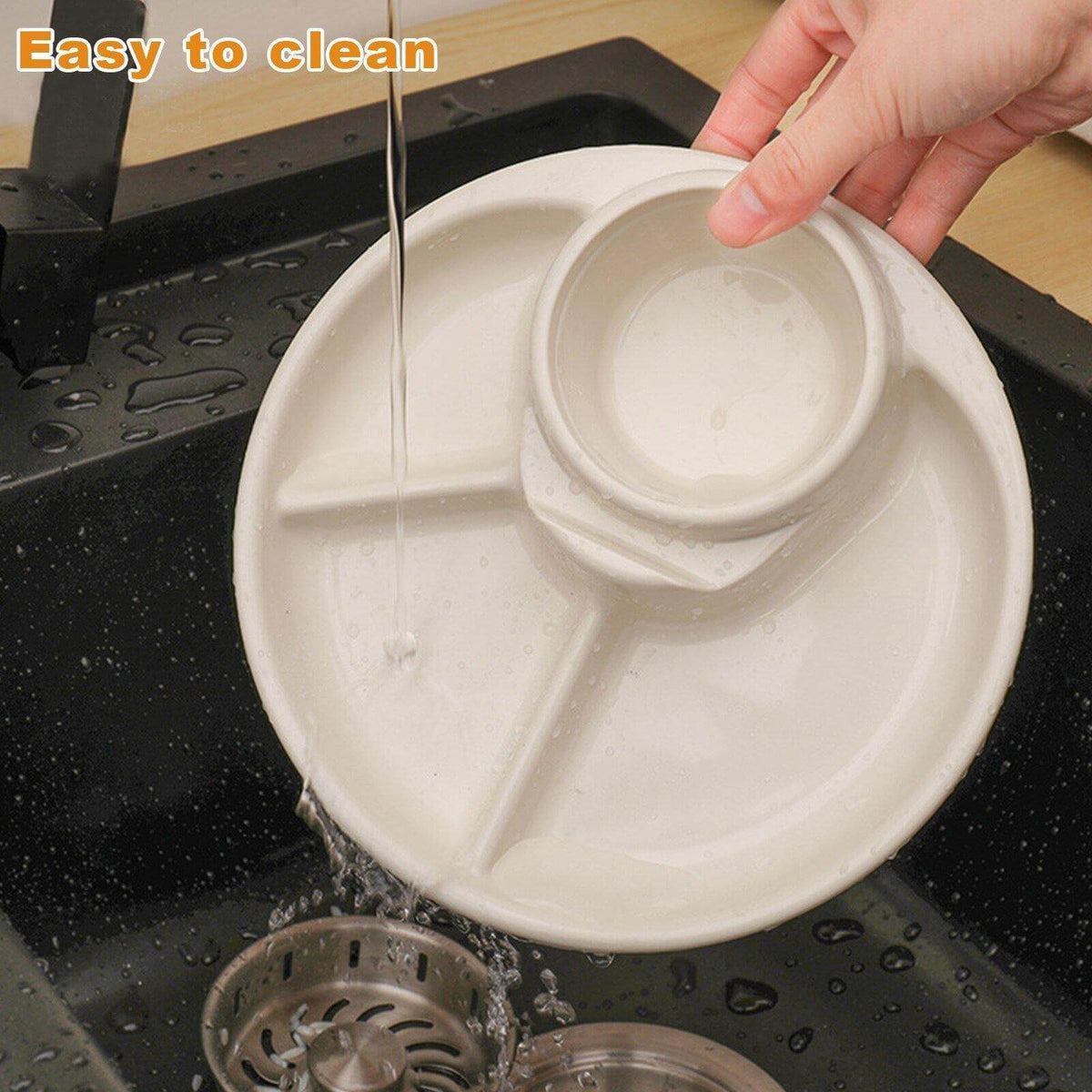Divided Dinner Plate Portion Control Dishwasher & Microwave Safe
