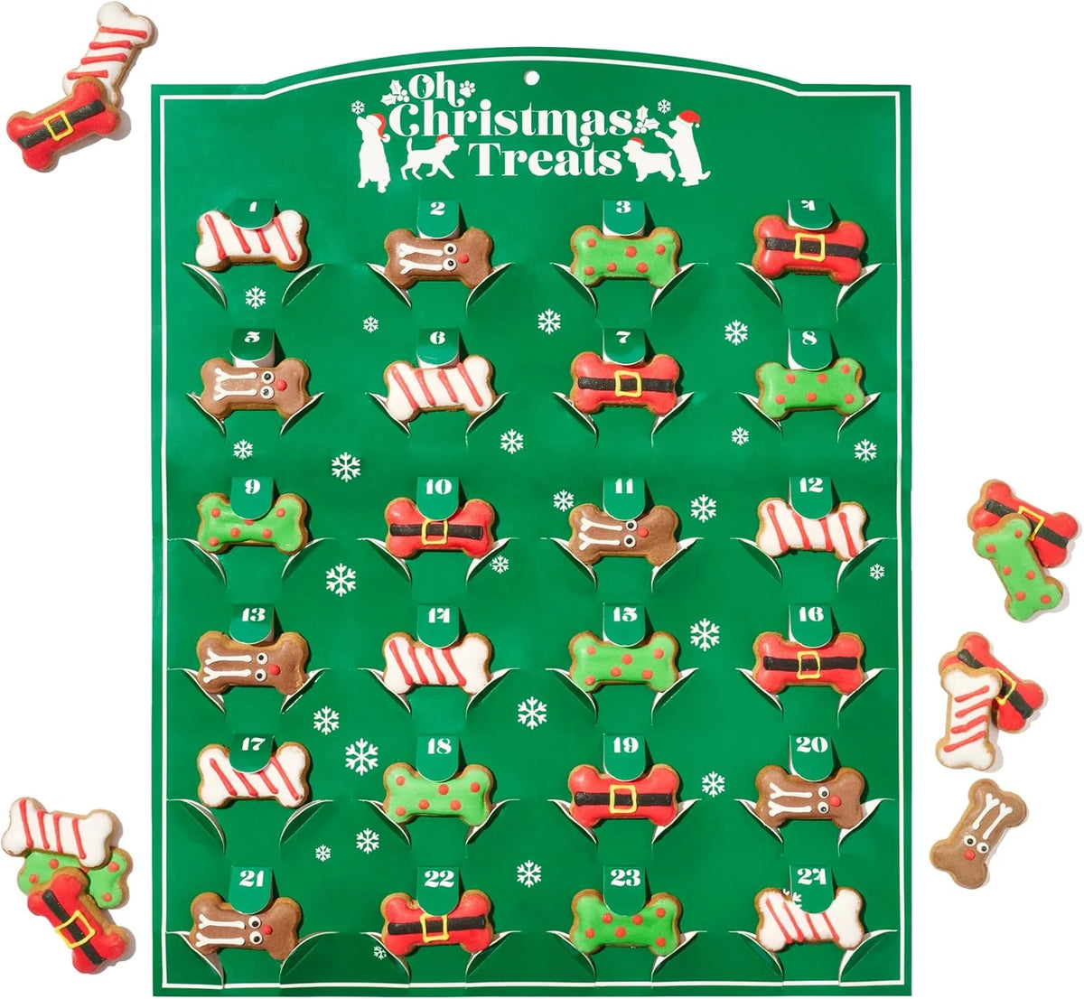 Dog Advent Calendar 24 Individually Wrapped Gingerbread Biscuits