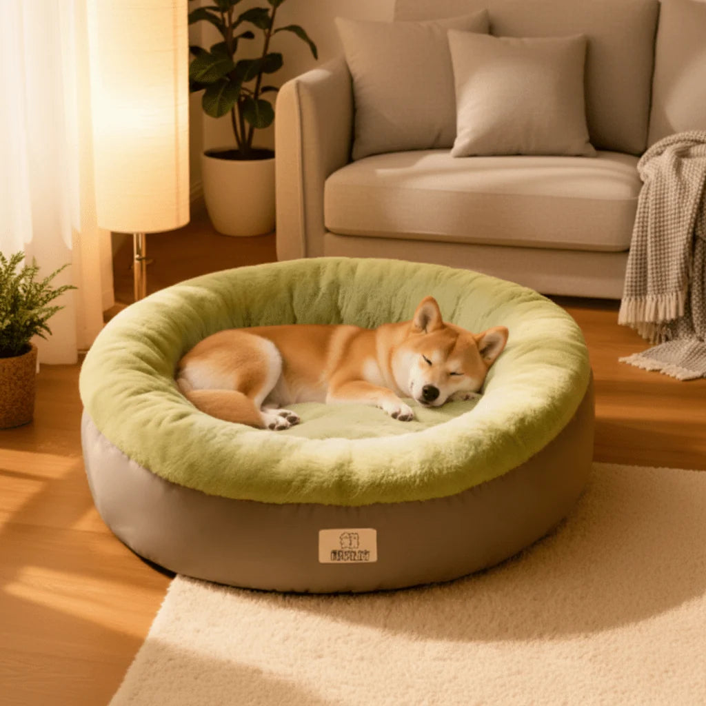 Dog Bed Arctic Fleece Donut Non-Slip Bottom