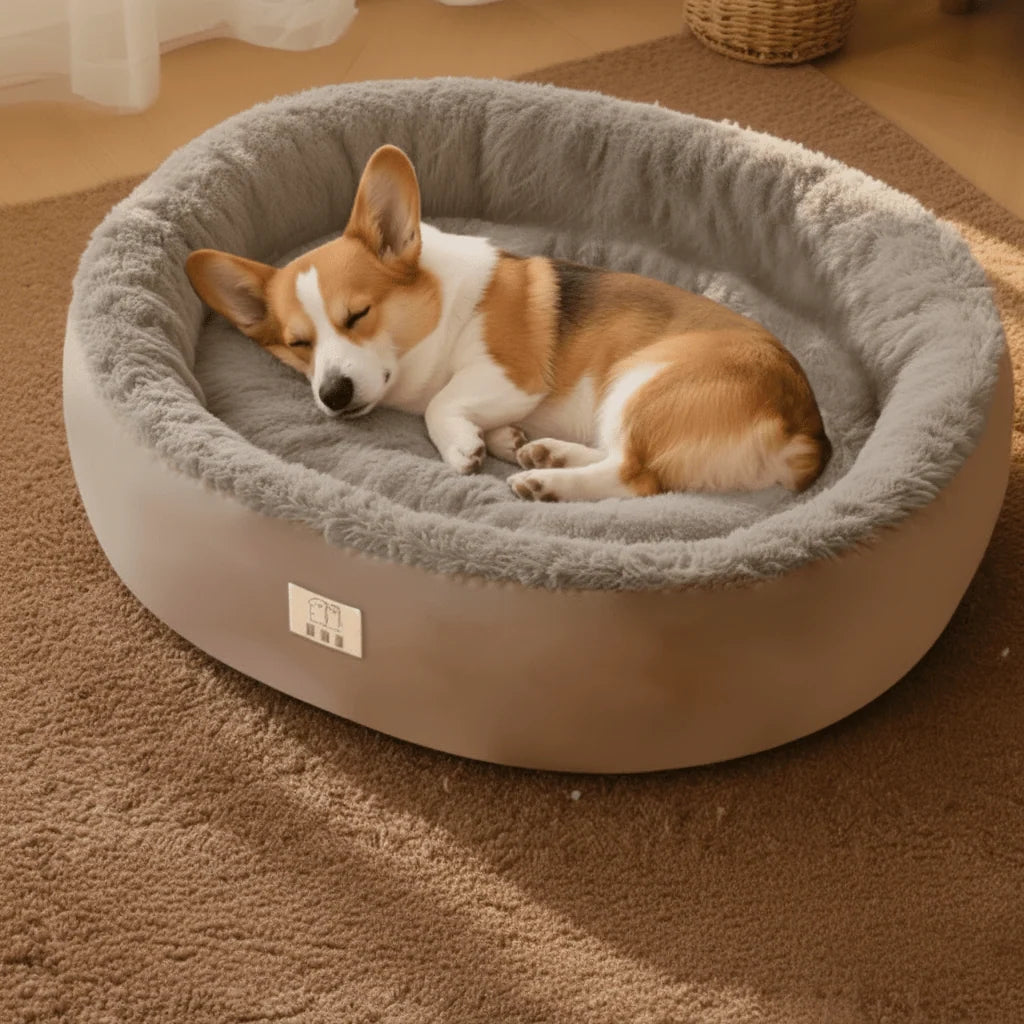 Dog Bed Arctic Fleece Donut Non-Slip Bottom
