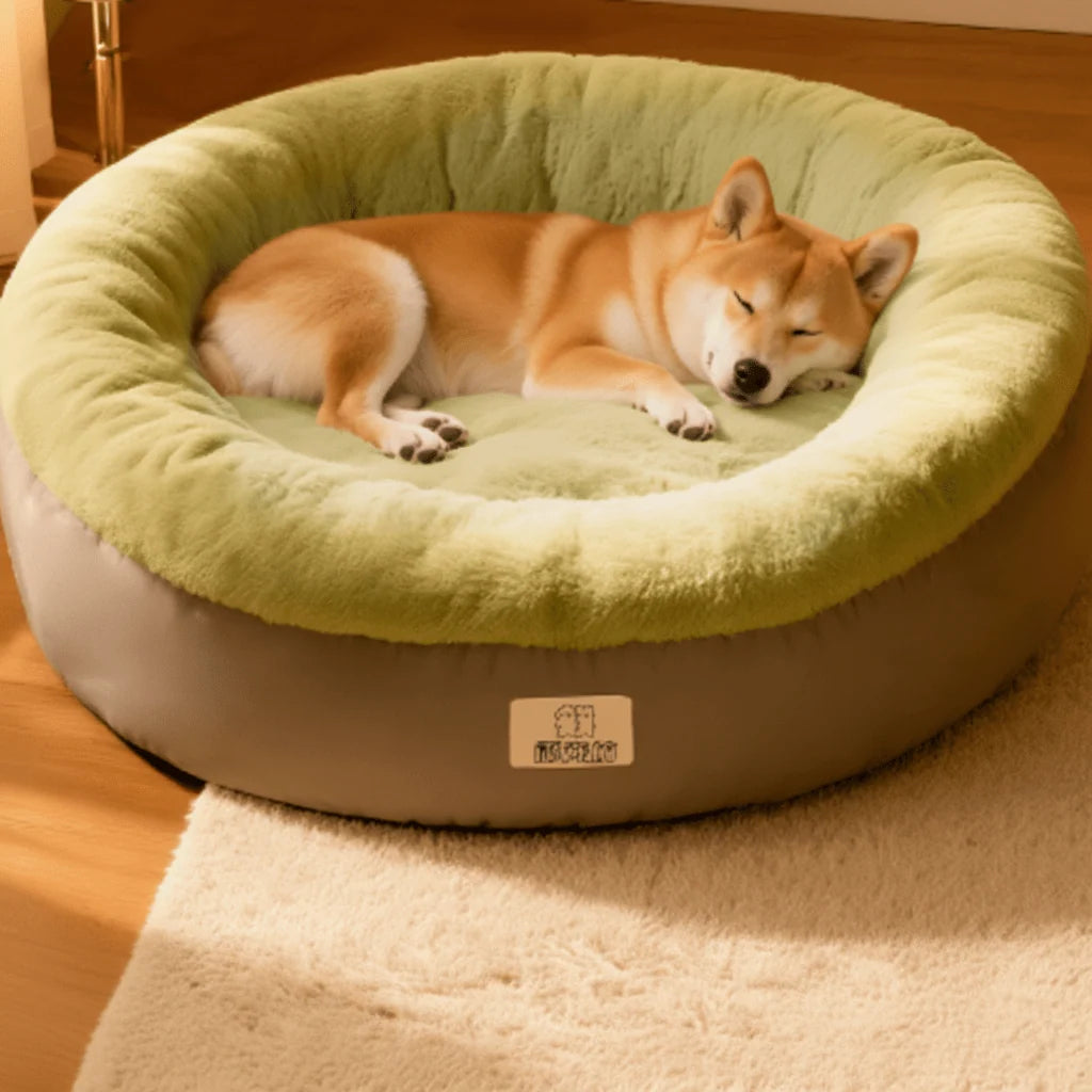 Dog Bed Arctic Fleece Donut Non-Slip Bottom