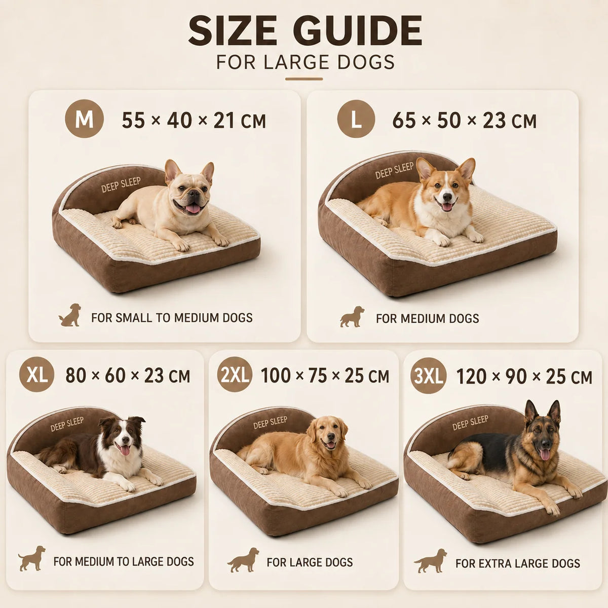 Dog Bed Orthopedic Memory Foam Removable Washable Cover