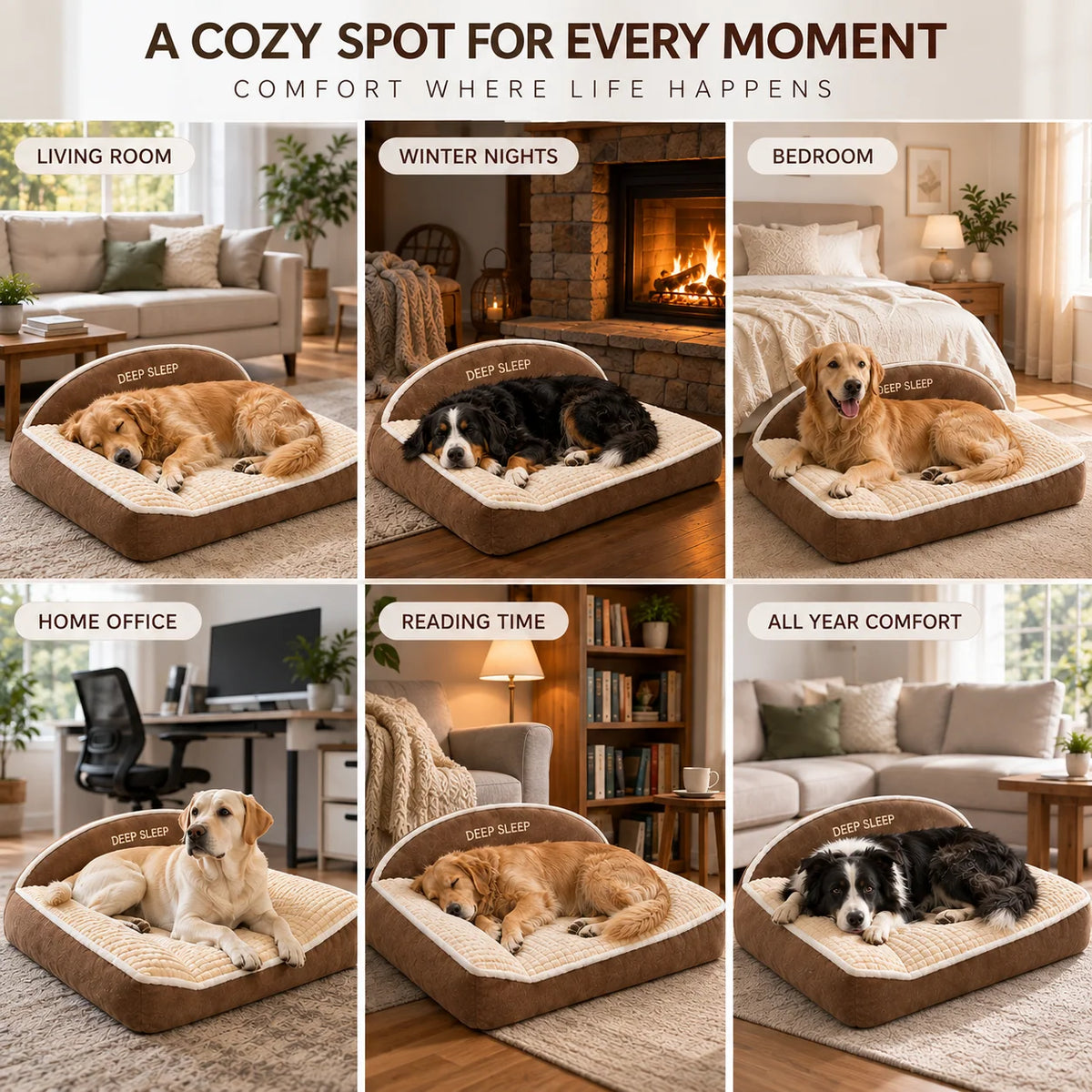 Dog Bed Orthopedic Memory Foam Removable Washable Cover