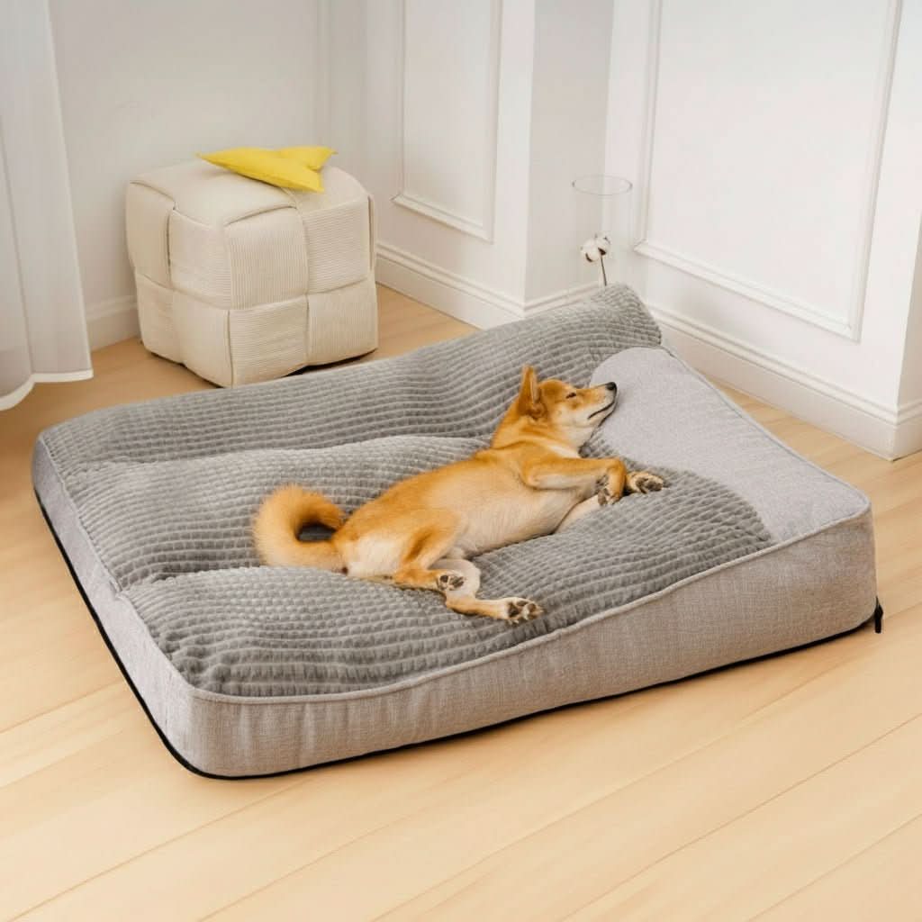 Dog Bed Orthopedic Support Raised Edge Scratch-Resistant Fabric