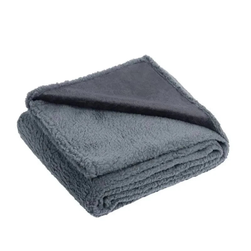 Dog Blanket Sherpa Fleece Waterproof Backing & Raised Rim