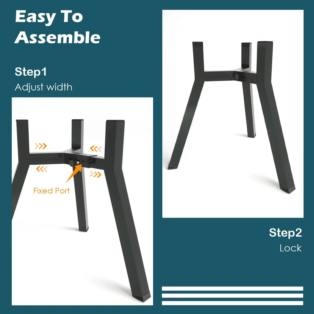 Dog Bowl Stand Adjustable Width & Foldable Metal Frame