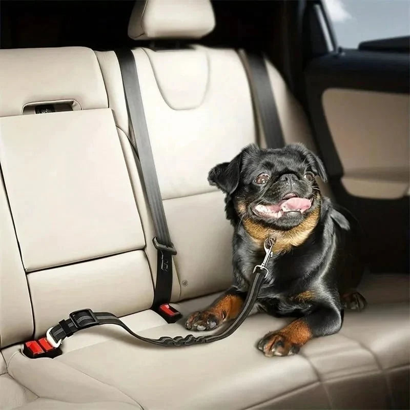 Dog Car Safety Belt Adjustable Nylon With Shock Absorber