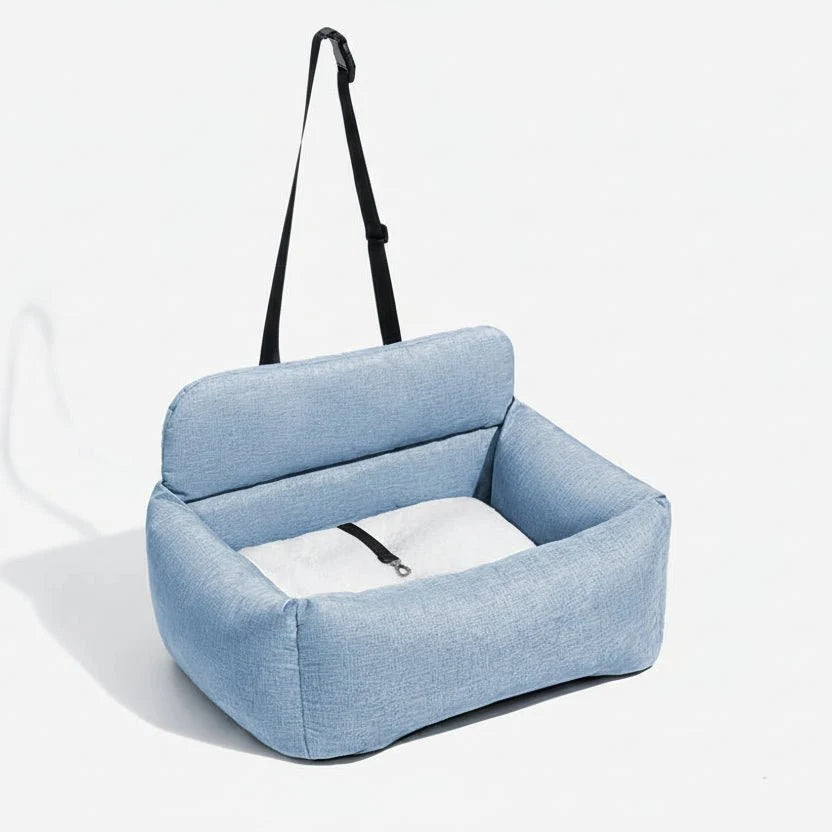 Dog Car Seat Bed Secure Straps Non-Slip Washable Canvas