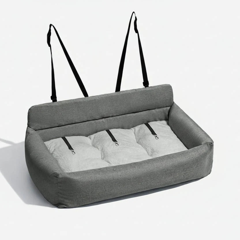 Dog Car Seat Bed Secure Straps Non-Slip Washable Canvas
