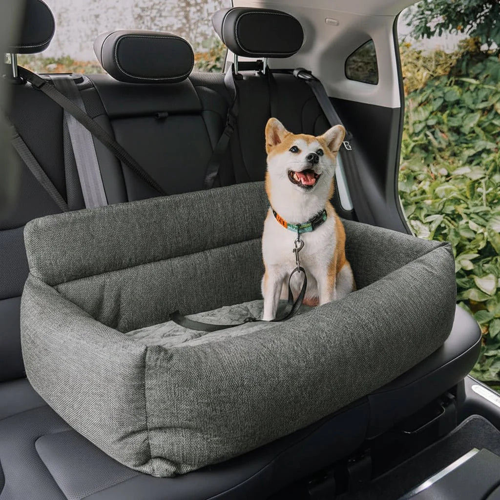Dog Car Seat Bed Secure Straps Non-Slip Washable Canvas