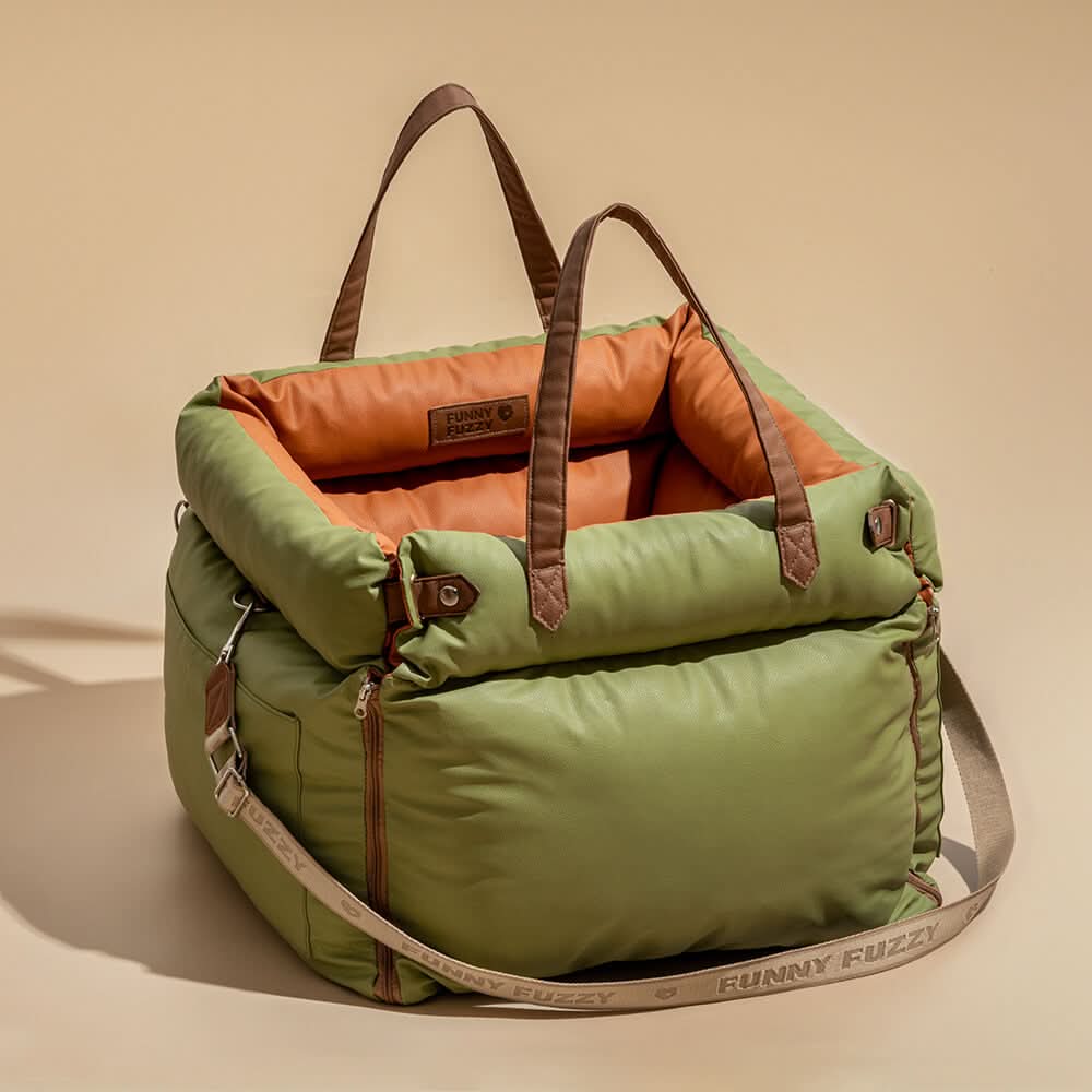 Dog Car Seat Elevated Padded Integrated Safety Belt