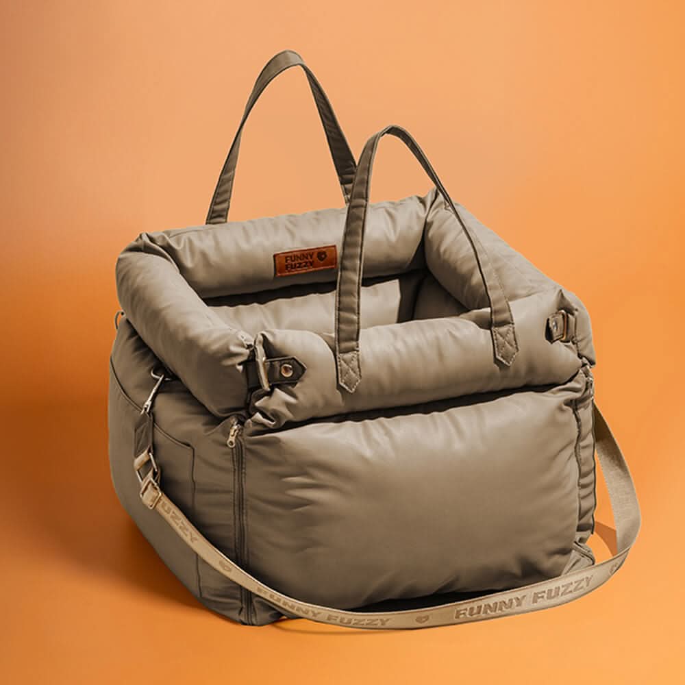 Dog Car Seat Elevated Padded Integrated Safety Belt