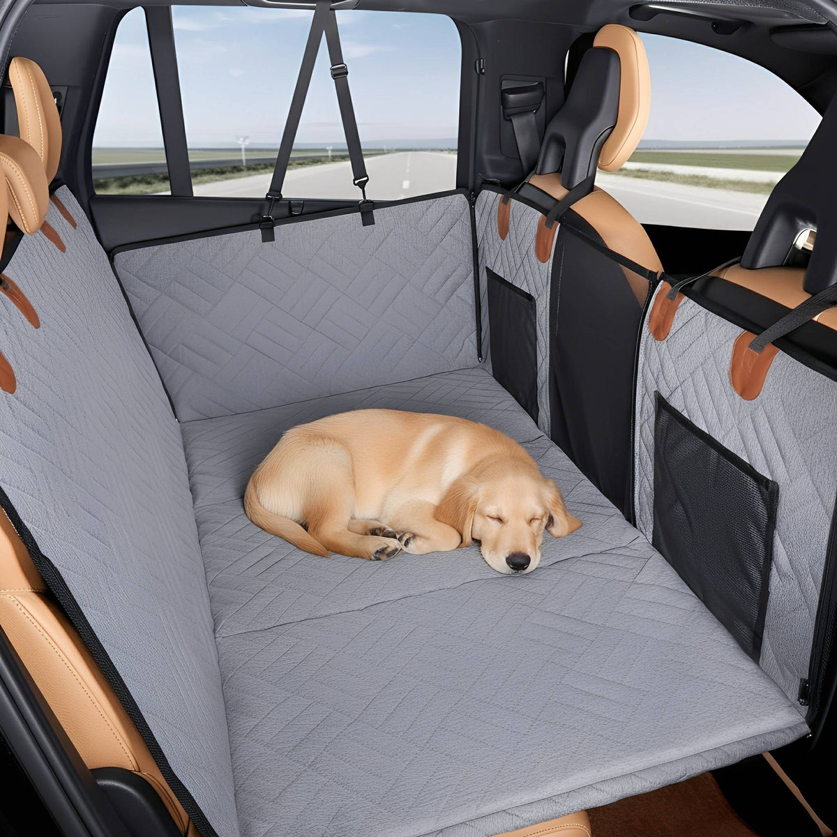 Dog Car Seat Extender Waterproof Hard Base Memory Foam Mattress