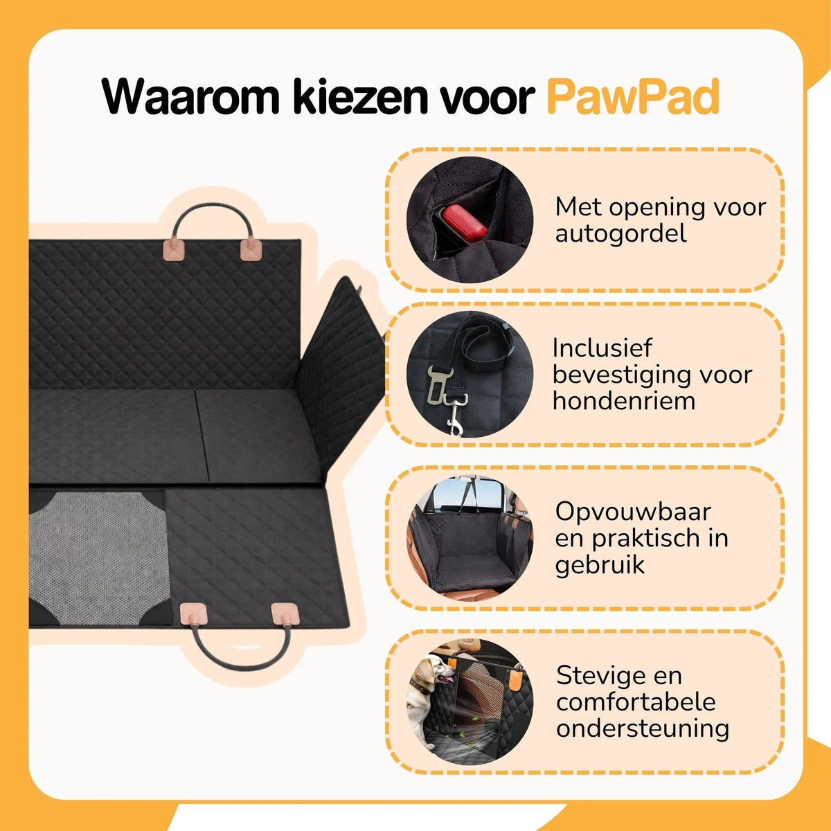 Dog Car Seat Extender Waterproof Hard Base Memory Foam Mattress