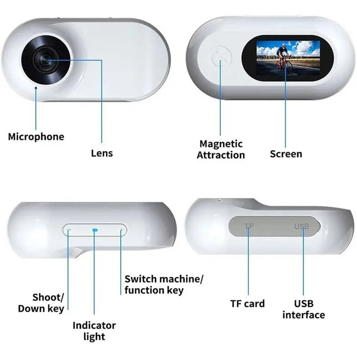 Dog & Cat Camera Collar Wide-Angle HD Night Vision