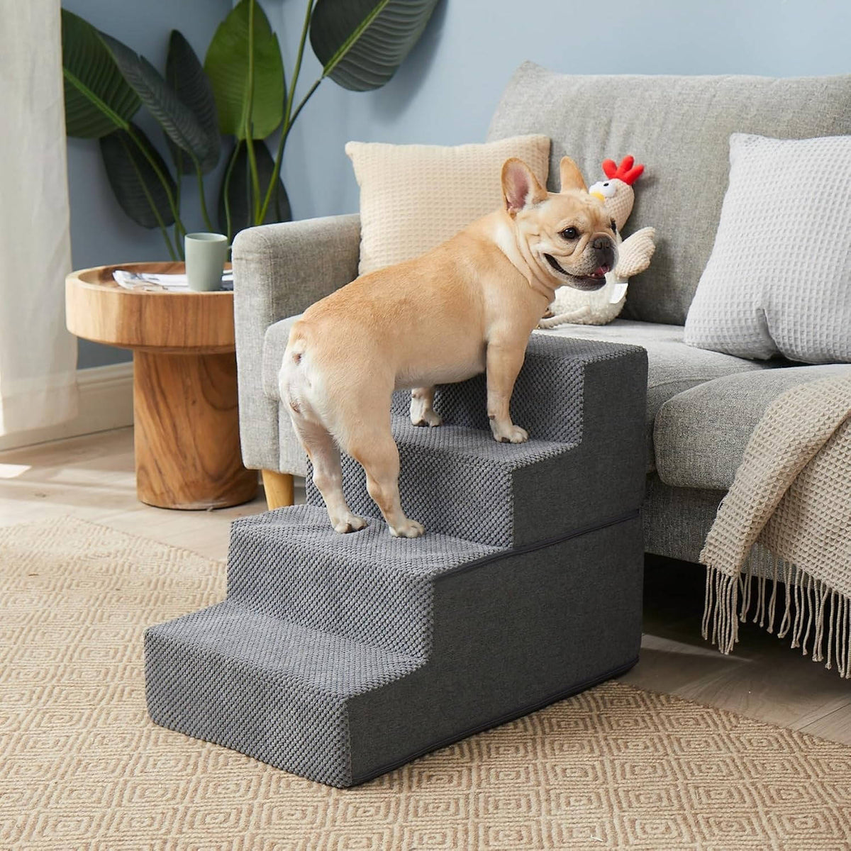 Dog & Cat Stairs 4 Steps Non-Slip Washable Cover