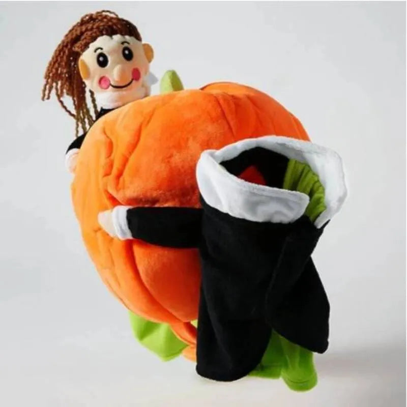 Dog Costume Pumpkin Halloween Velvet Secure Fit