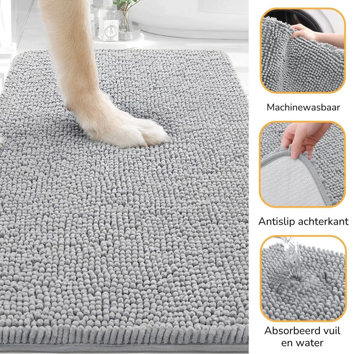 Dog Door Mat Absorbent Non-Slip Mud & Moisture Trapping