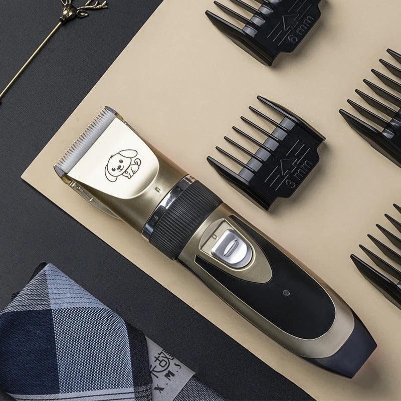 Dog Grooming Trimmer Quiet Cordless Stainless Steel Blade 4 Guide Combs