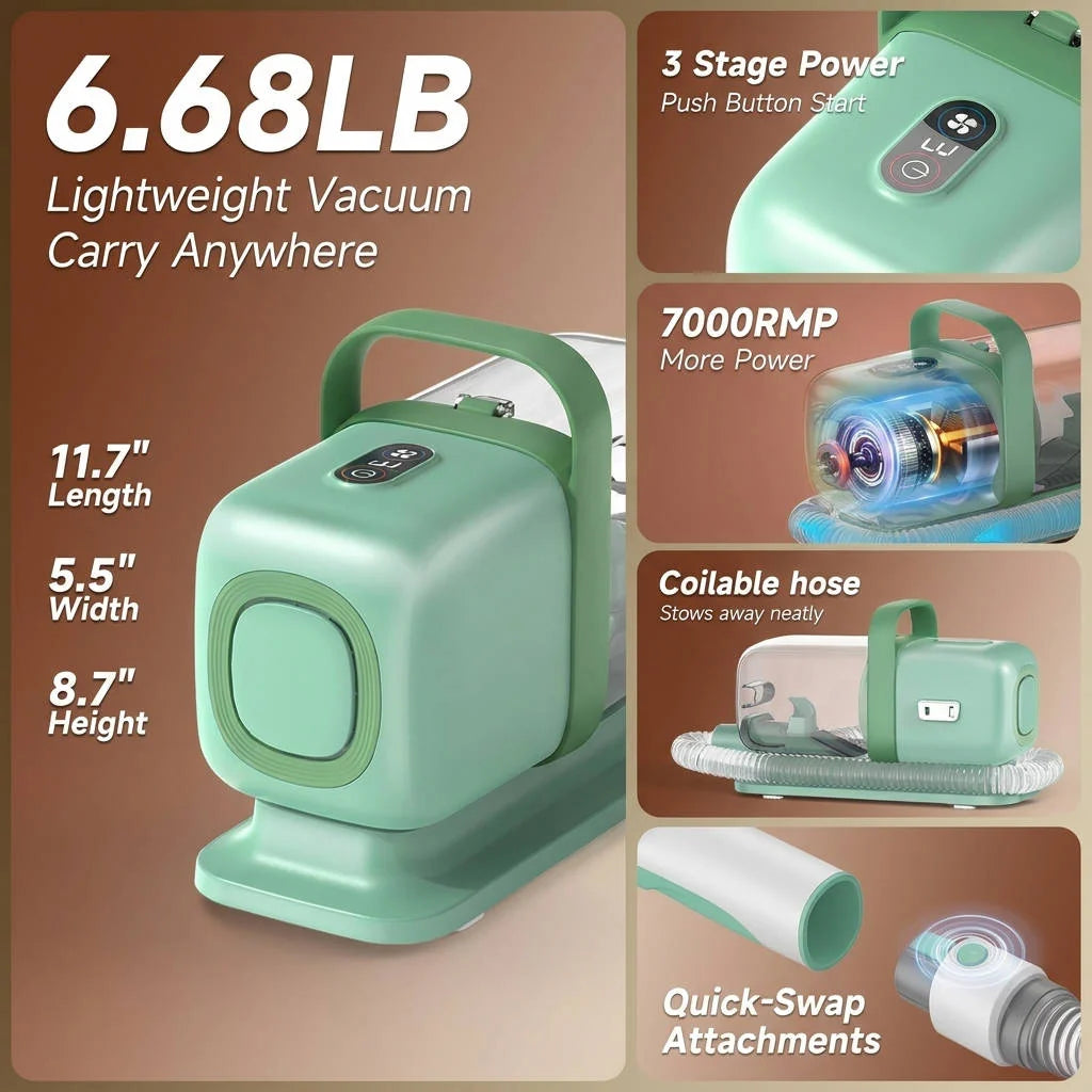 Dog Grooming Vacuum Large Dustbin & 3-Level Suction