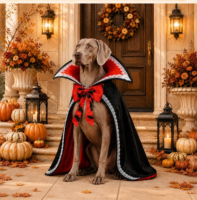 Dog Halloween Cape Vampire Design Adjustable Straps