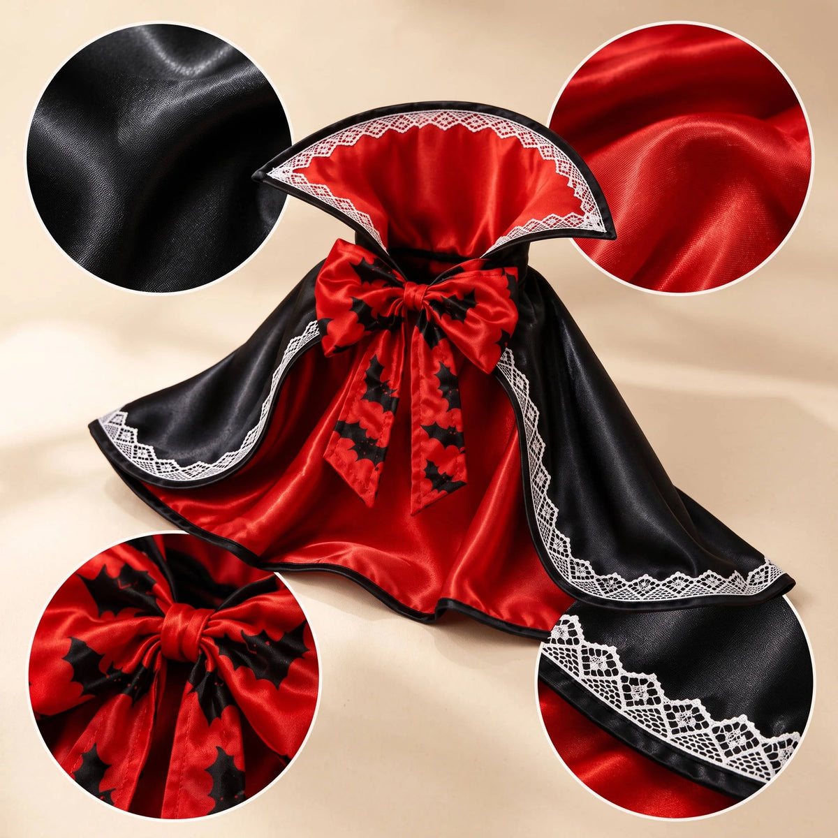 Dog Halloween Cape Vampire Design Adjustable Straps