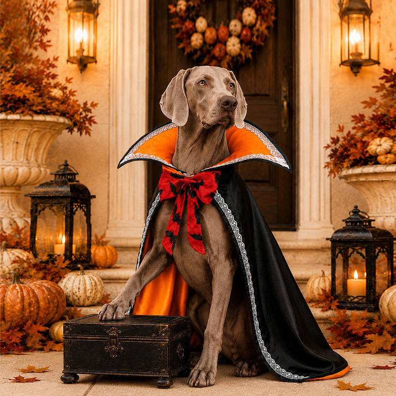 Dog Halloween Cape Vampire Design Adjustable Straps
