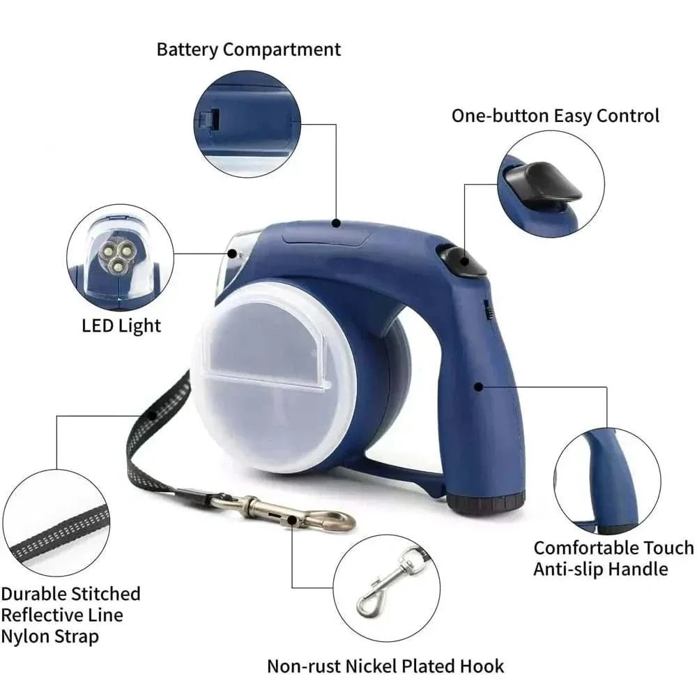 Dog Leash Adjustable Reflective Nylon Anti-Slip Grip