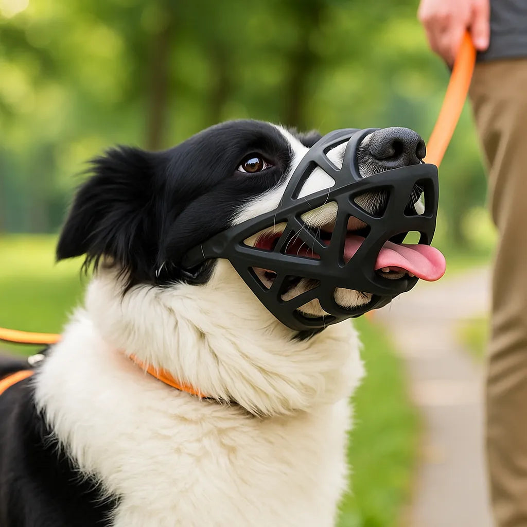 Dog Muzzle Breathable Lightweight Adjustable Reflective Strap