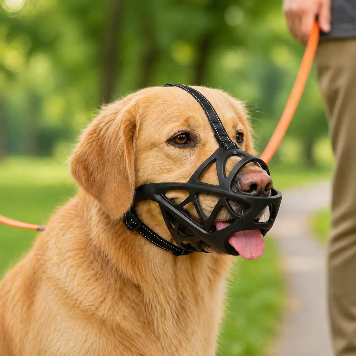 Dog Muzzle Breathable Lightweight Adjustable Reflective Strap