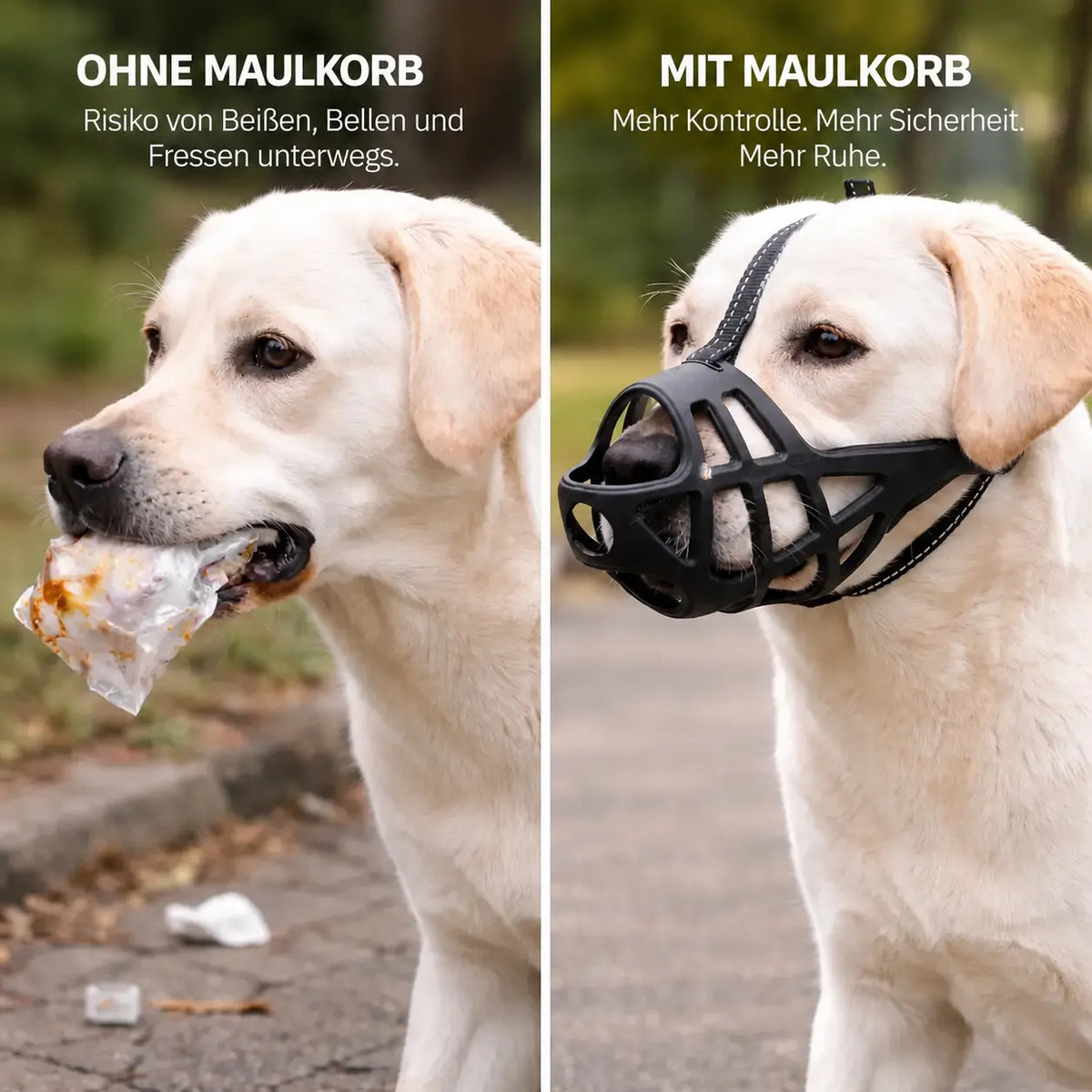 Dog Muzzle Breathable Lightweight TPE Reflective Strap