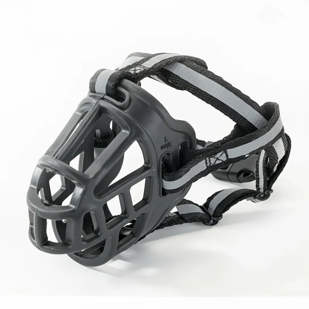 Dog Muzzle Breathable Mesh Adjustable Head & Jaw Straps