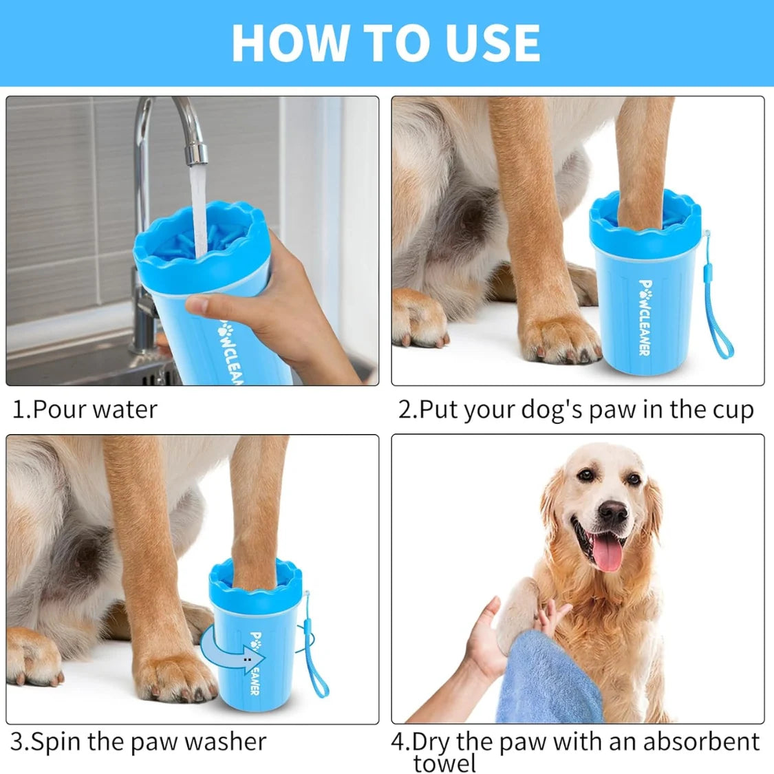 Dog Paw Cleaner Kit Portable Soft Bristles 7-Piece