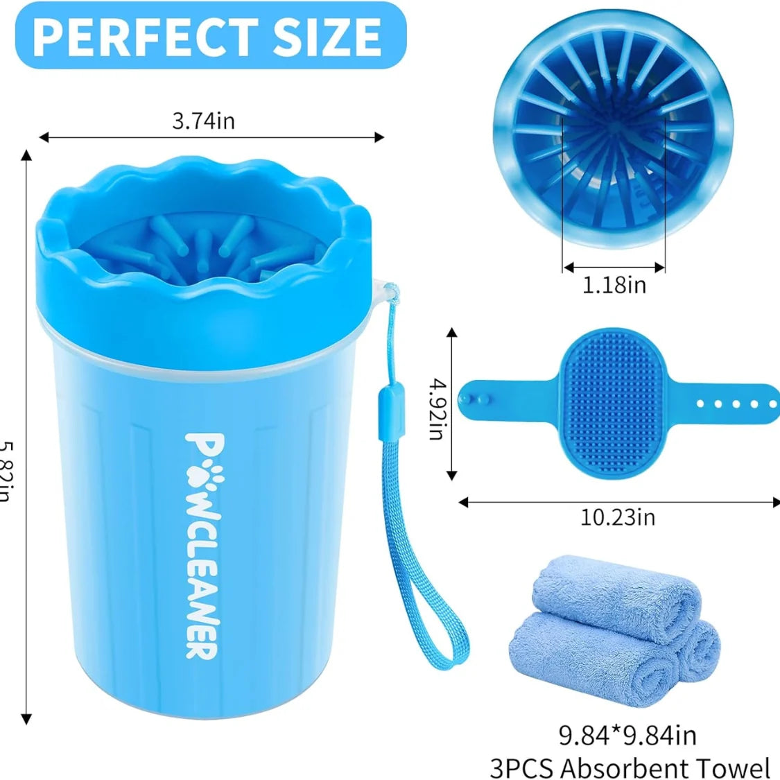 Dog Paw Cleaner Kit Portable Soft Bristles 7-Piece