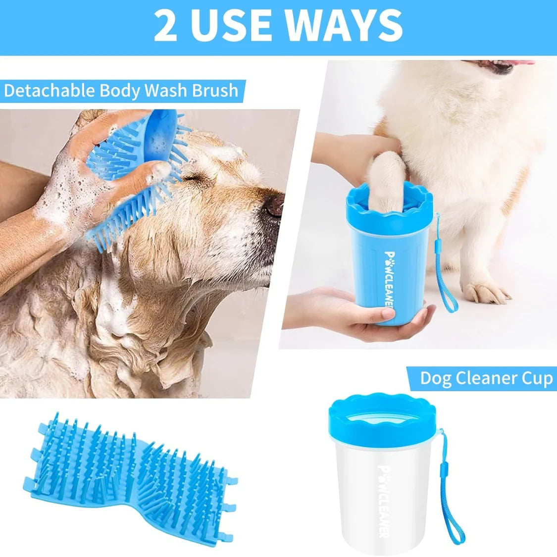 Dog Paw Cleaner Kit Portable Soft Bristles 7-Piece