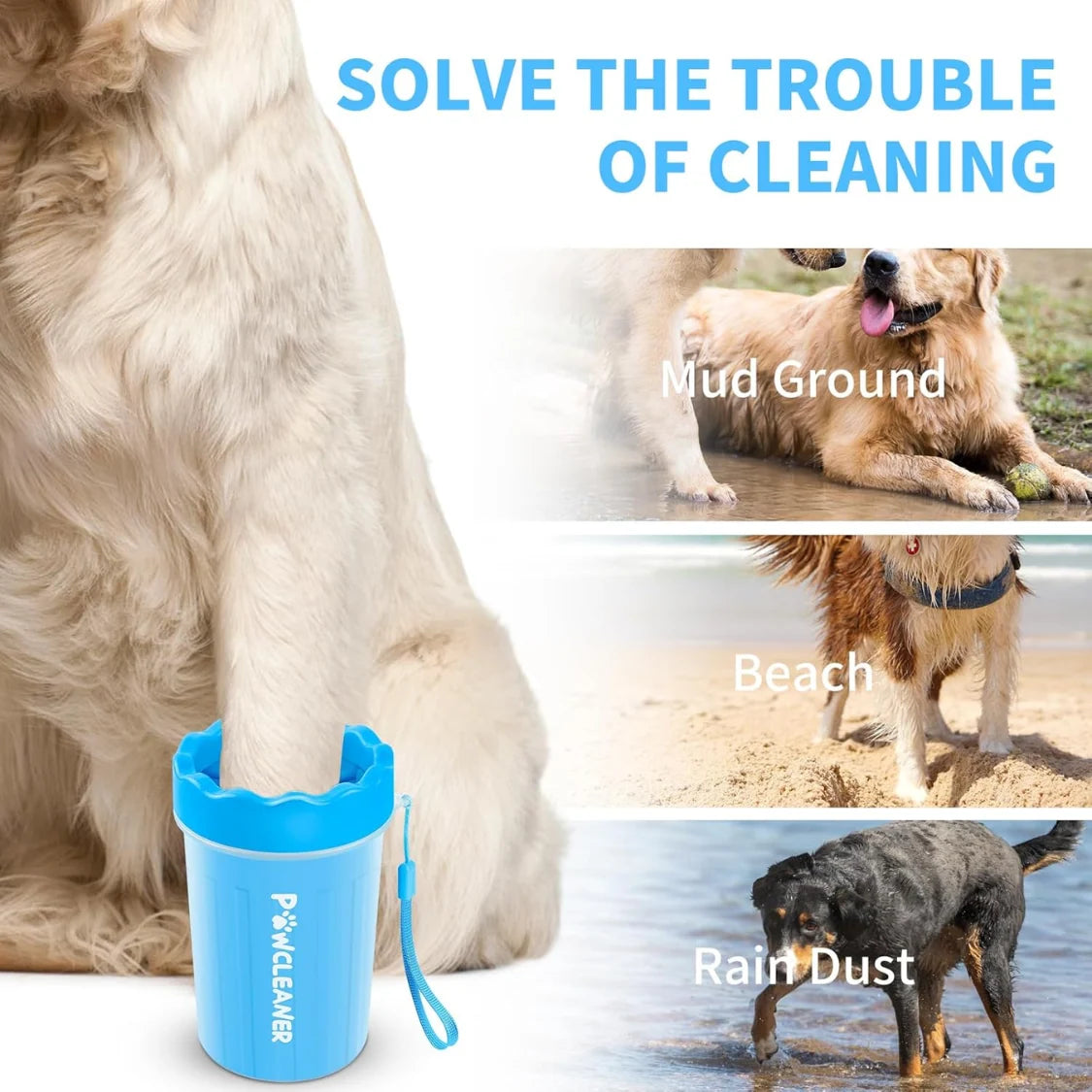 Dog Paw Cleaner Kit Portable Soft Bristles 7-Piece