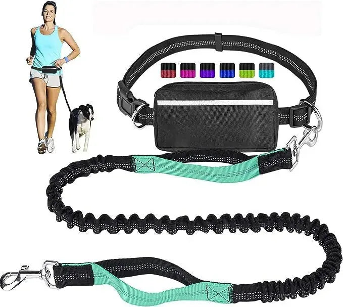 Dog Running Leash Hands-Free Reflective Shock-Absorbing Elastic