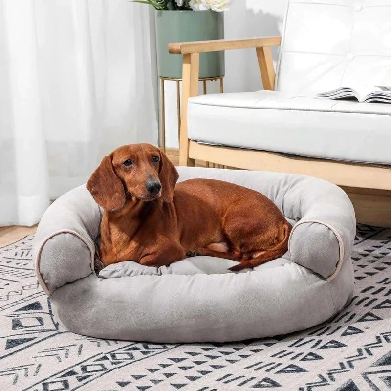 Dog Sofa Bed Orthopedic Pressure-Relieving Raised Sides Machine-Washable