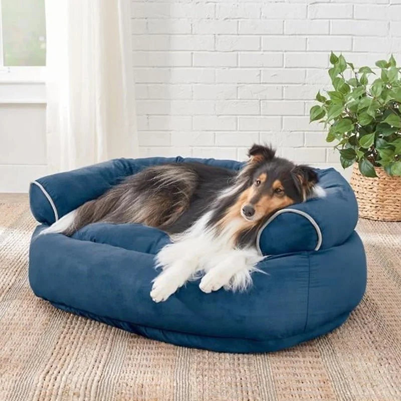 Dog Sofa Bed Orthopedic Pressure-Relieving Raised Sides Machine-Washable