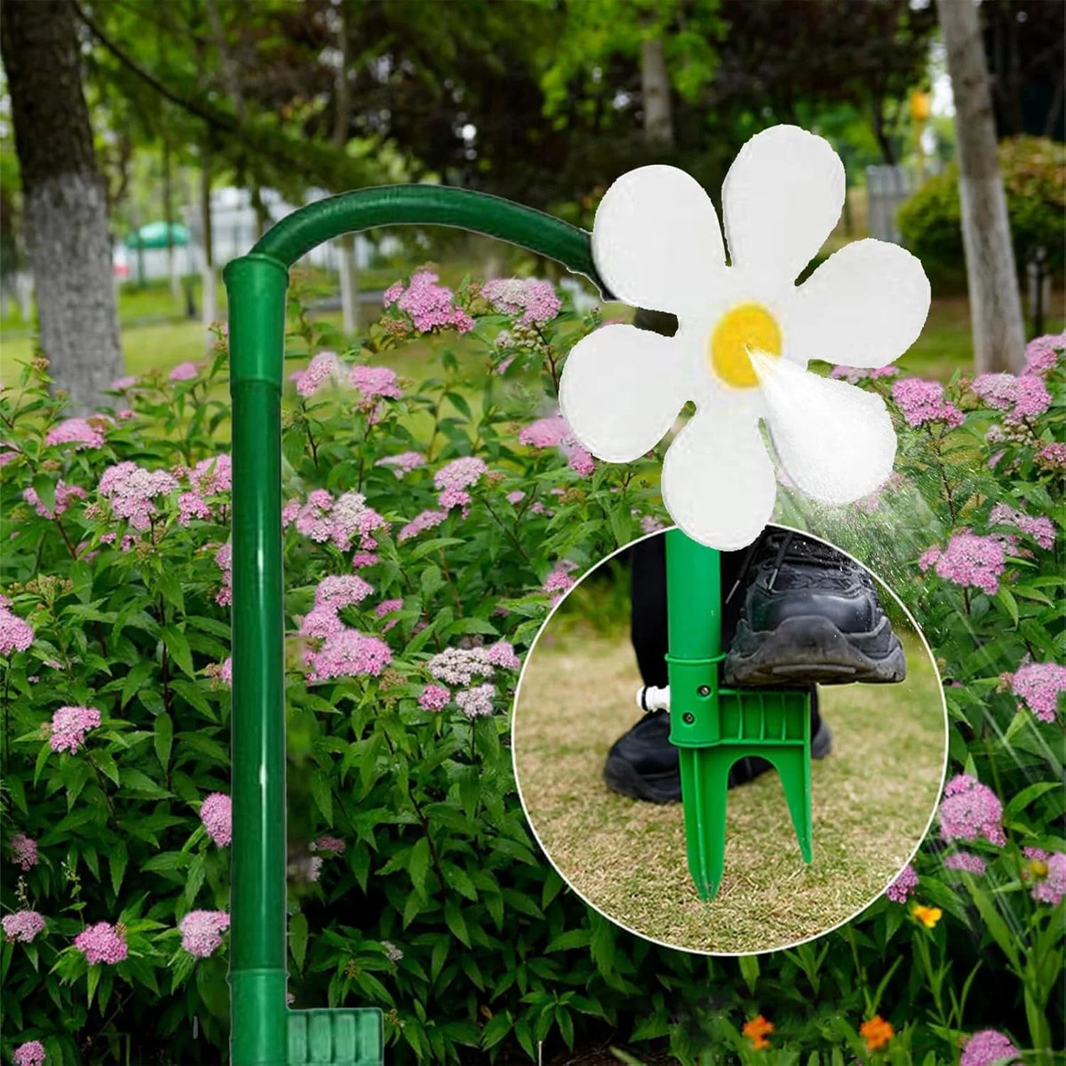 Dog Sprinkler Toy Spinning Flower Hose-Connected Splash Play