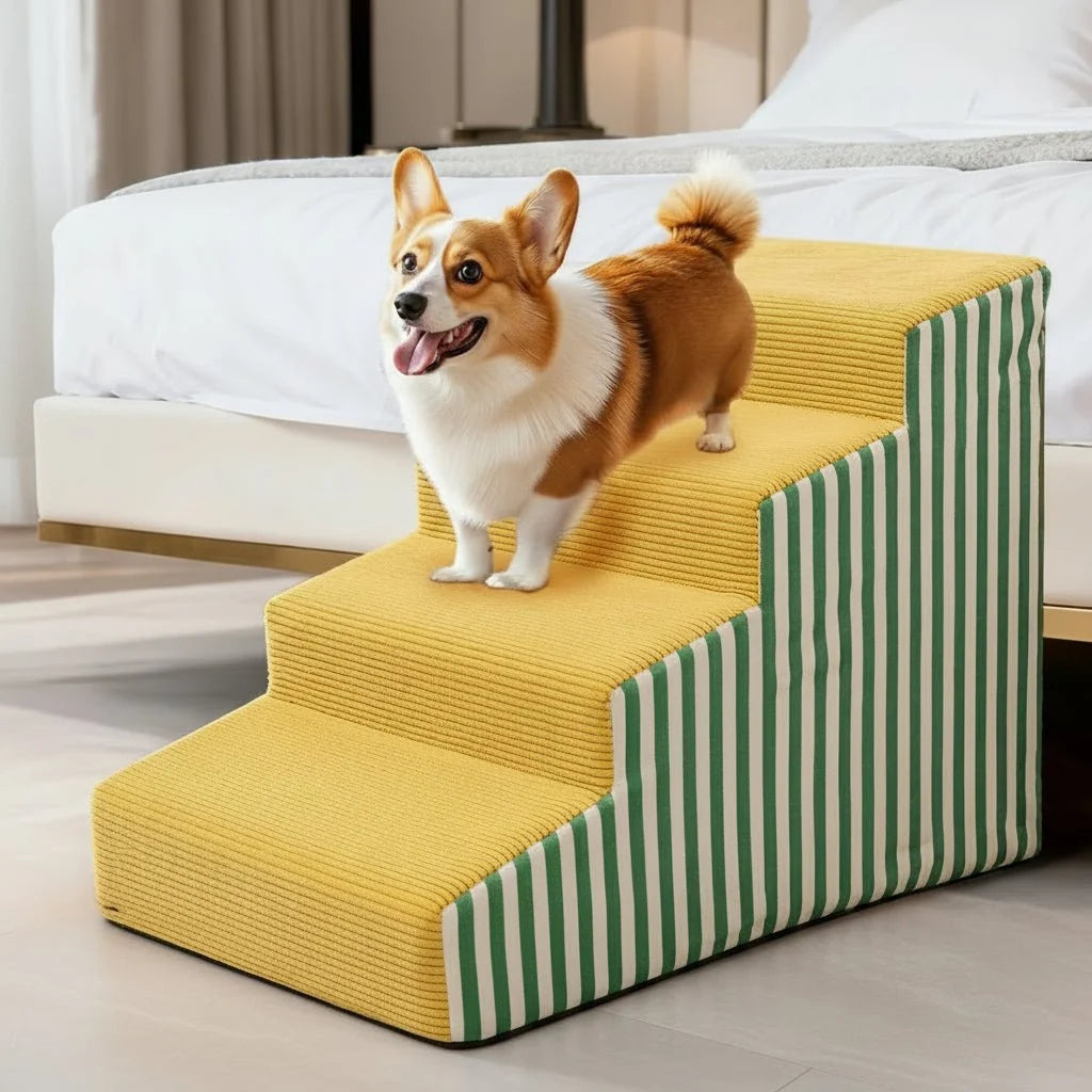 Dog Stairs Supportive Foam Gentle Incline Secure Base