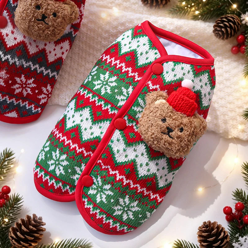 Dog Sweater Soft Fleece Christmas Print