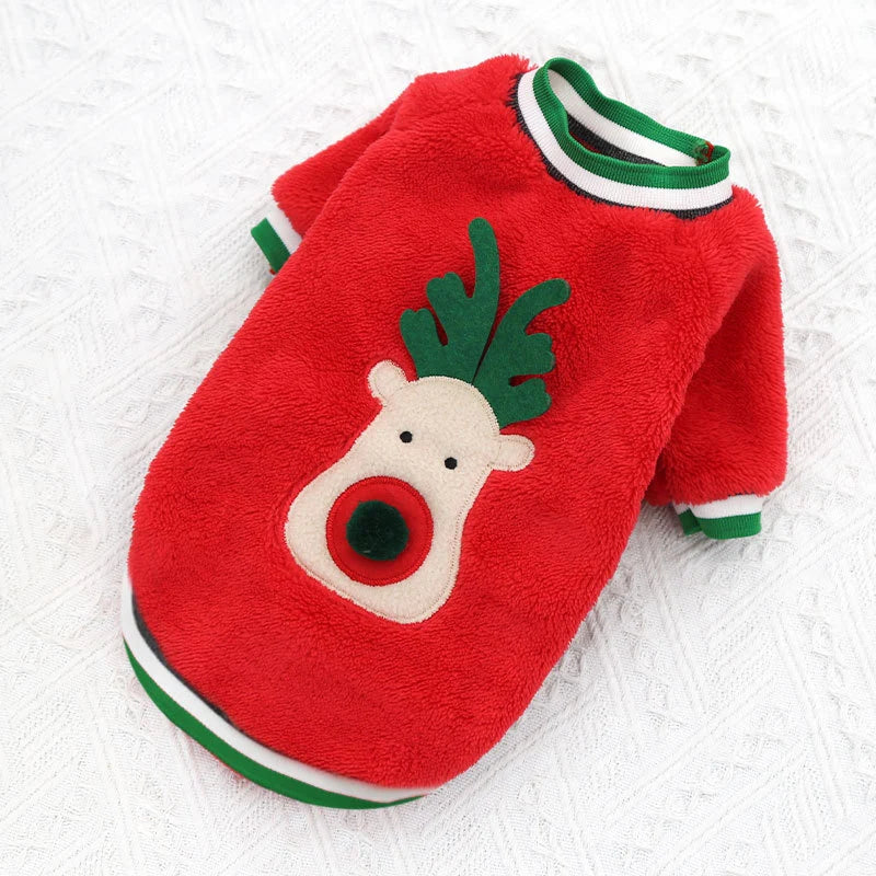 Dog Sweater Soft Fleece Christmas Print