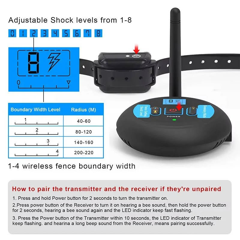 Dog Training Collar Wireless 656 Ft Waterproof