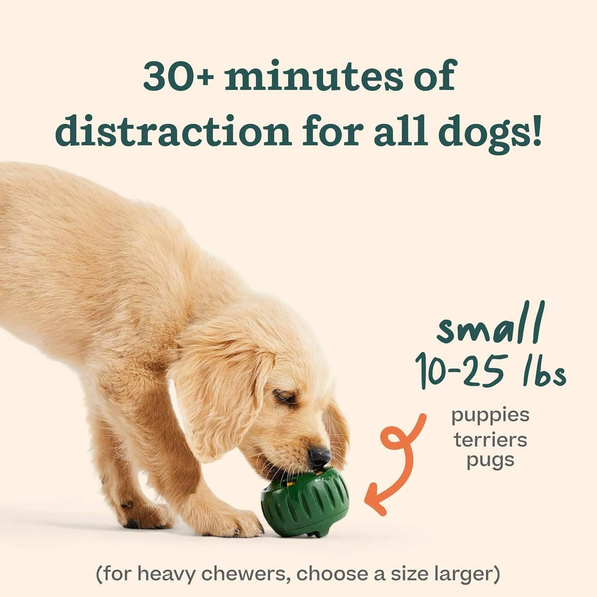 Dog Treat Ball Natural Rubber Freezable Extended Playtime