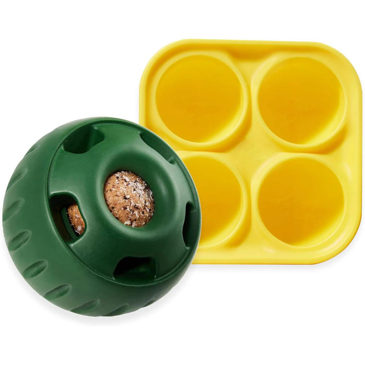 Dog Treat Ball Natural Rubber Freezable Extended Playtime