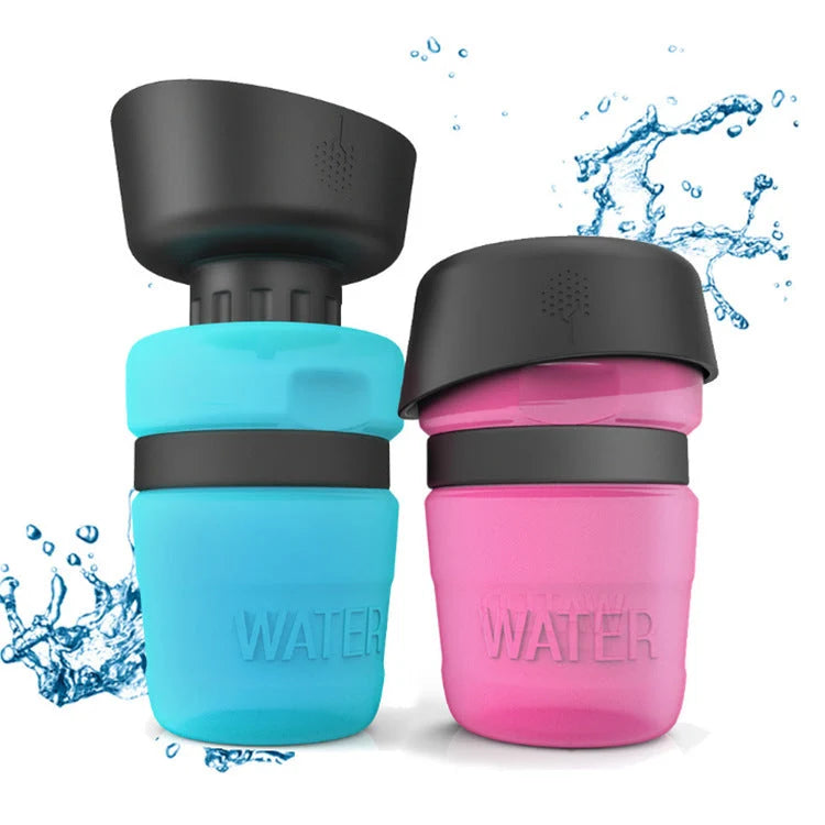Dog Water Bottle Squeeze-to-Fill Bowl Leak-Proof BPA-Free