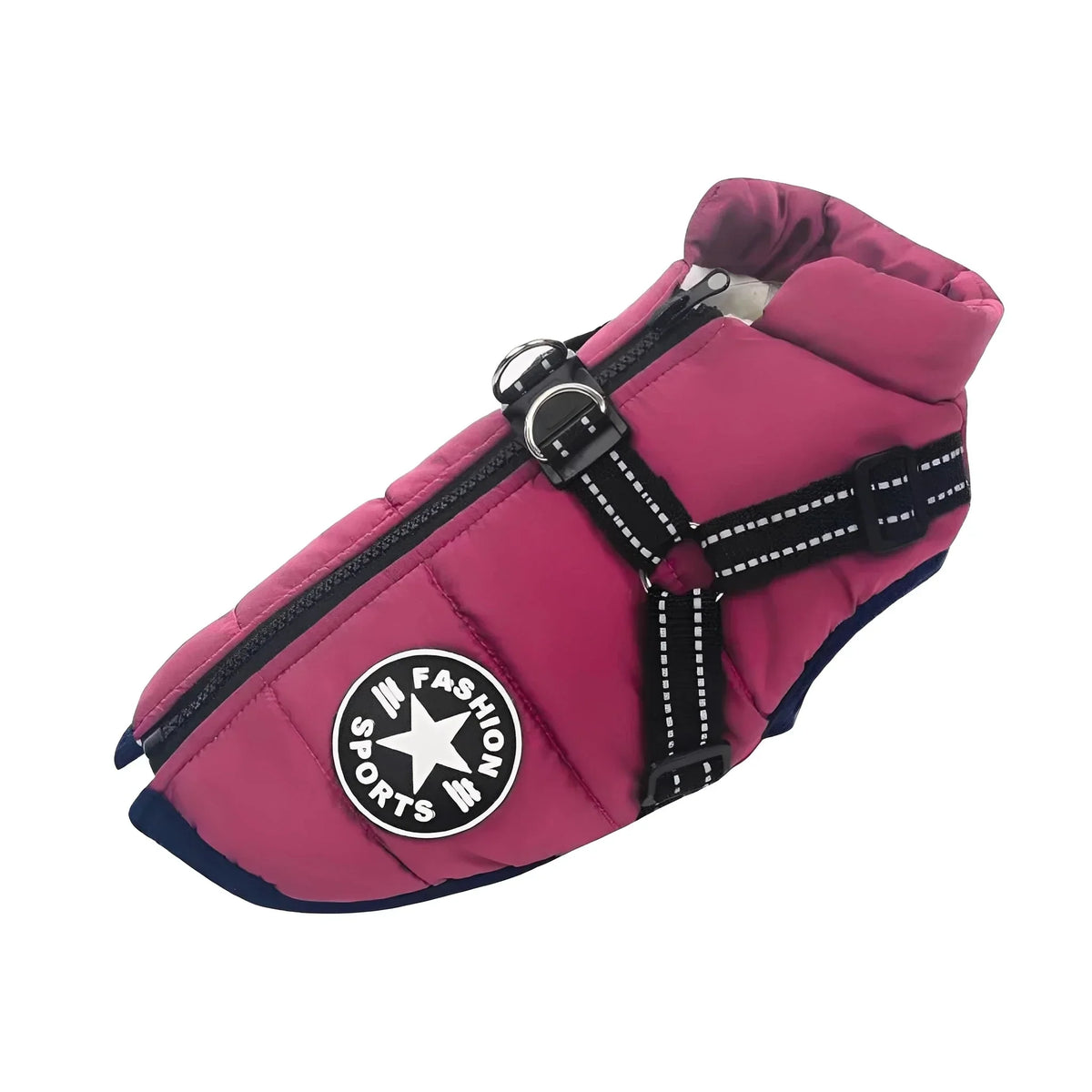 Dog Winter Coat Padded Soft Lining Integrated Harness