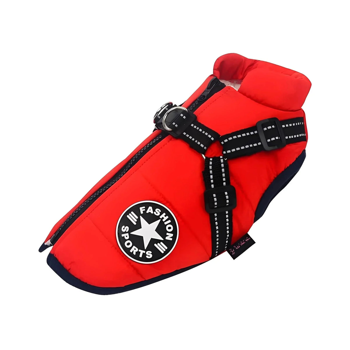 Dog Winter Coat Padded Soft Lining Integrated Harness
